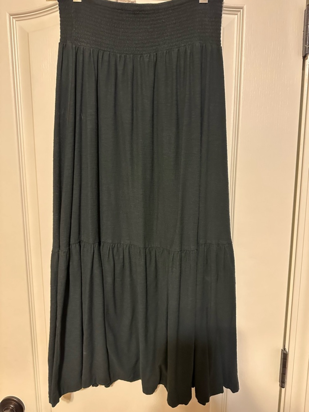 Nation LTD Black Tiered Maxi Skirt with Smocked Waist